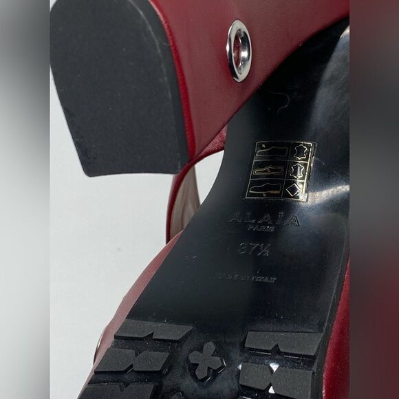 Alaia Eyelets Leather Platform Sandals size 37.5 - Picture 16 of 16